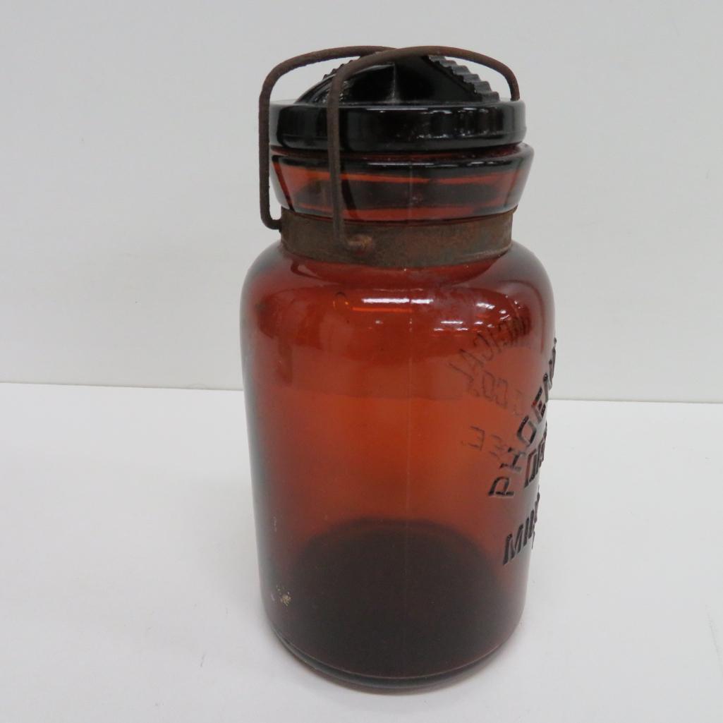 Phoenix Surgical Dressing Company, Milwaukee Wisconsin amber jar