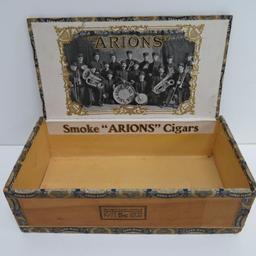 Arions wood cigar box, Kiel Wisconsin