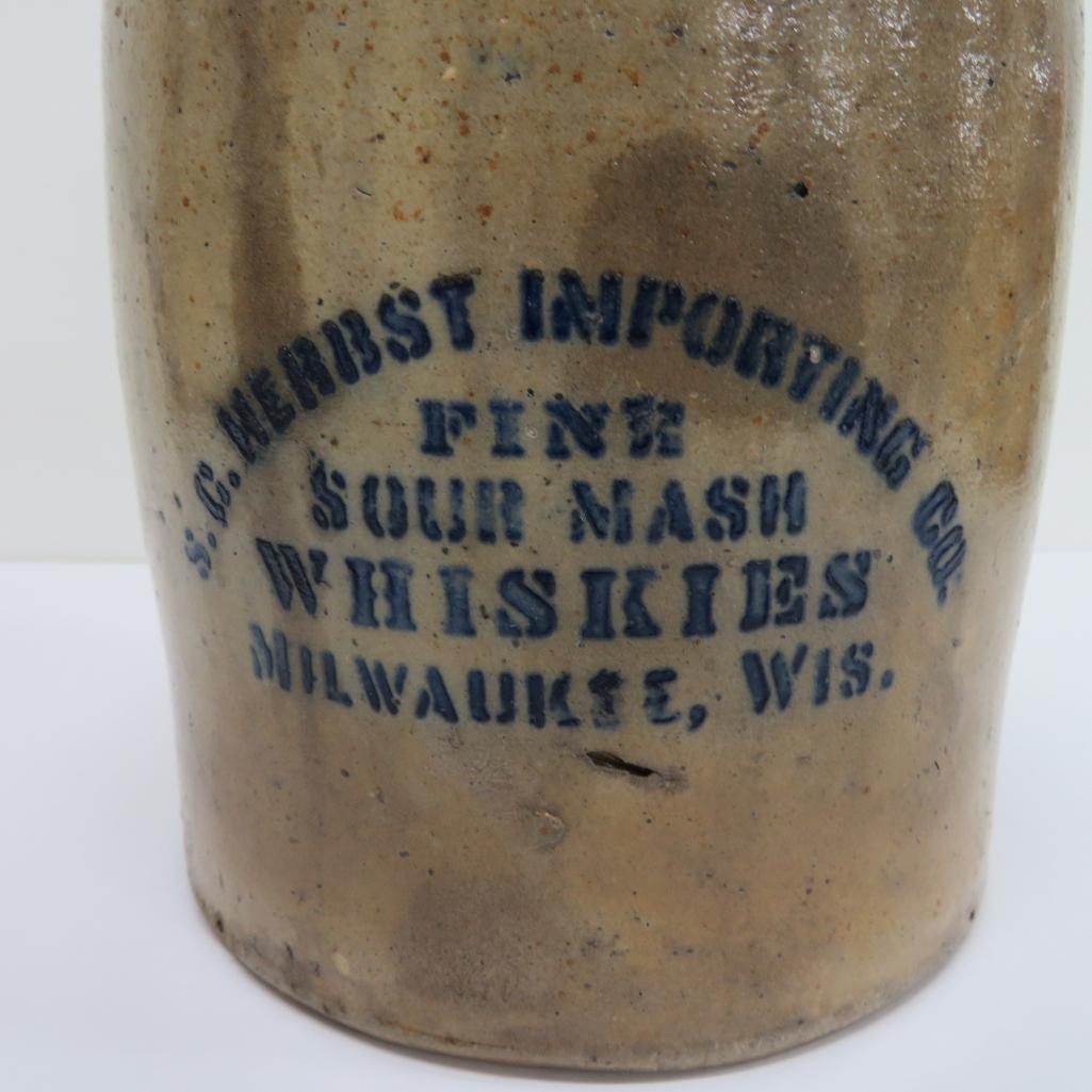 C Hermann & Co. Milwaukee Herbst Whiskey Jug