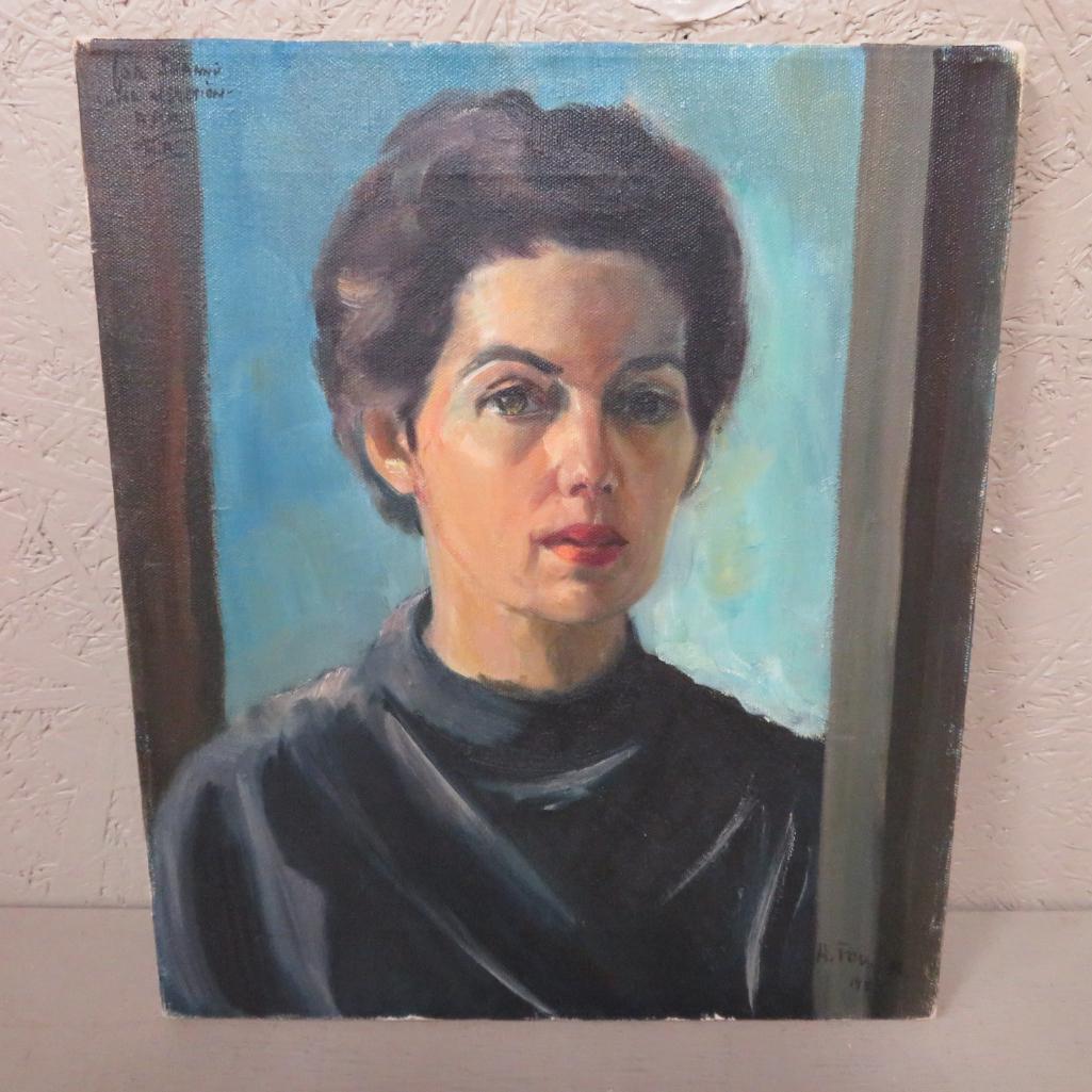 Portrait Oil on Canvas A Power 1950