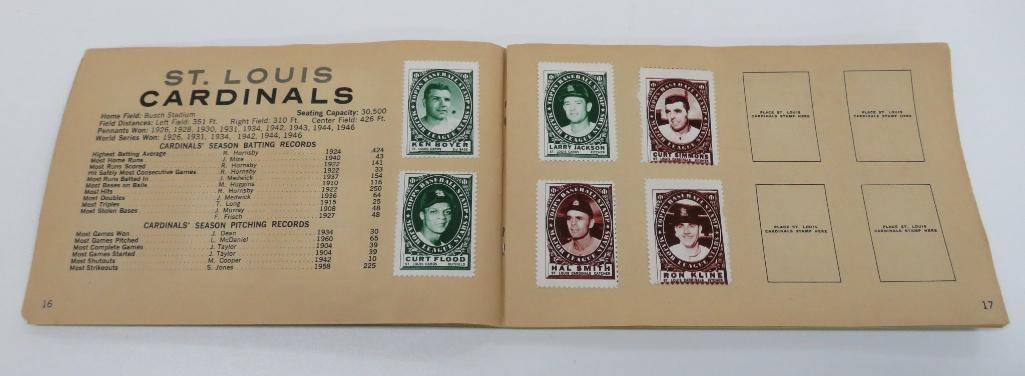 1961 Topps Baseball Stamp book with 38 extra stamps