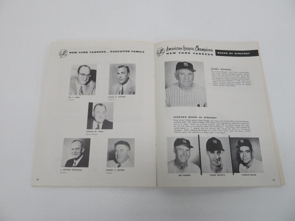 Milwaukee Braves vs New York Yankees 1957 World Series Program