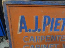 Metal Advertising Sign Carpentry and Cabinets