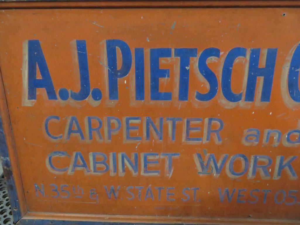 Metal Advertising Sign Carpentry and Cabinets