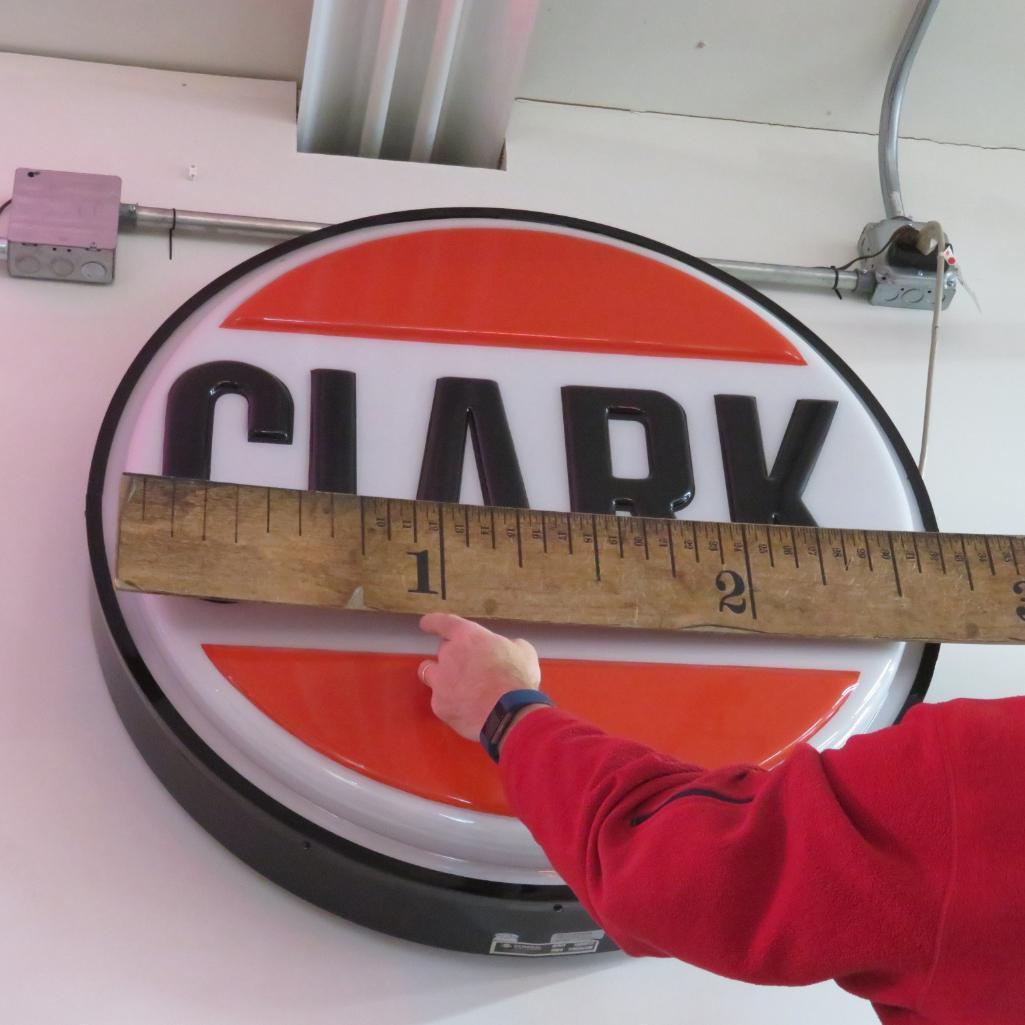 Large Clark round lighted sign