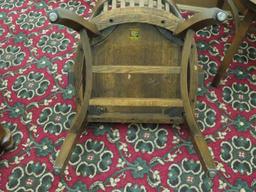 Two Oak Klode wood jury bankers chairs