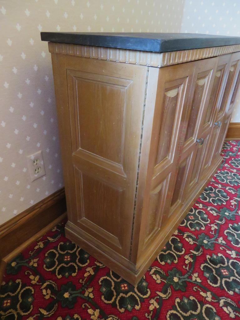 Slate top credenza cabinet