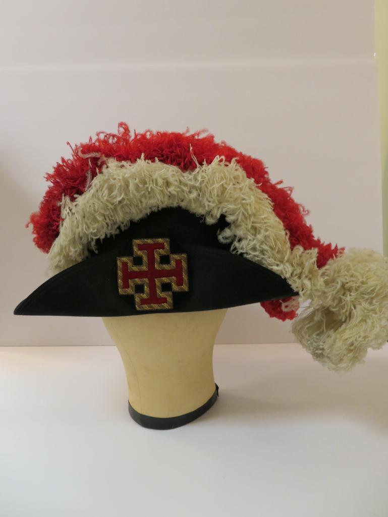 Two Knight Templar Admiral Hats, ceremonial Regalia