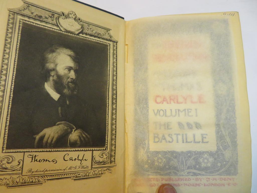 Leather bound French Revolution History by Thomas Carlyle , Vol 1-3