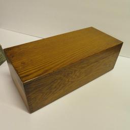 Wooden Card File box and Wisconsin Consistory Library Stamp