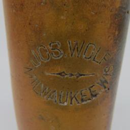 Jos Wolf, Milwaukee Wis, Stoneware Bottle, 8"