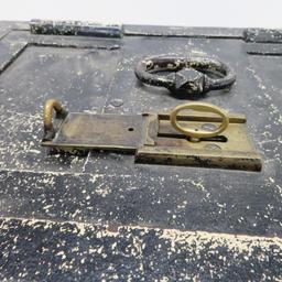 Early Metal Strong Box with brass key