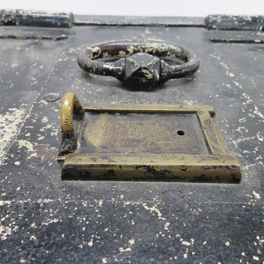 Early Metal Strong Box with brass key