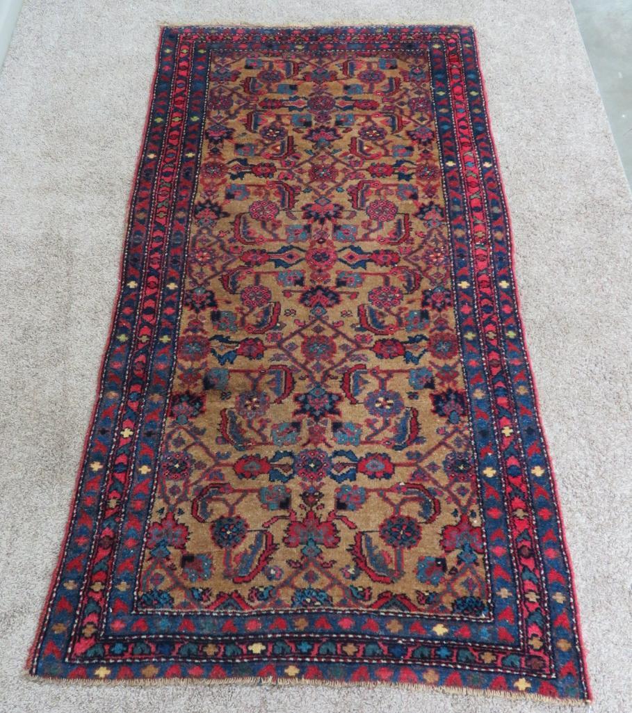 Antique Kurdish Persian Rug, Wool Foundation, 3'4" x 6' 4"