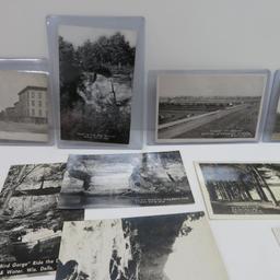Postcards, black and white & real photo, about 100 cards