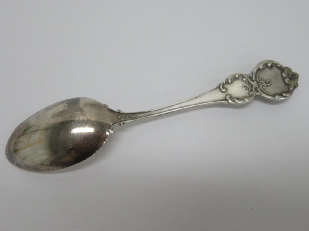 Four Sterling souvenir Spoons, Waukesha Wis and Phantom Lake