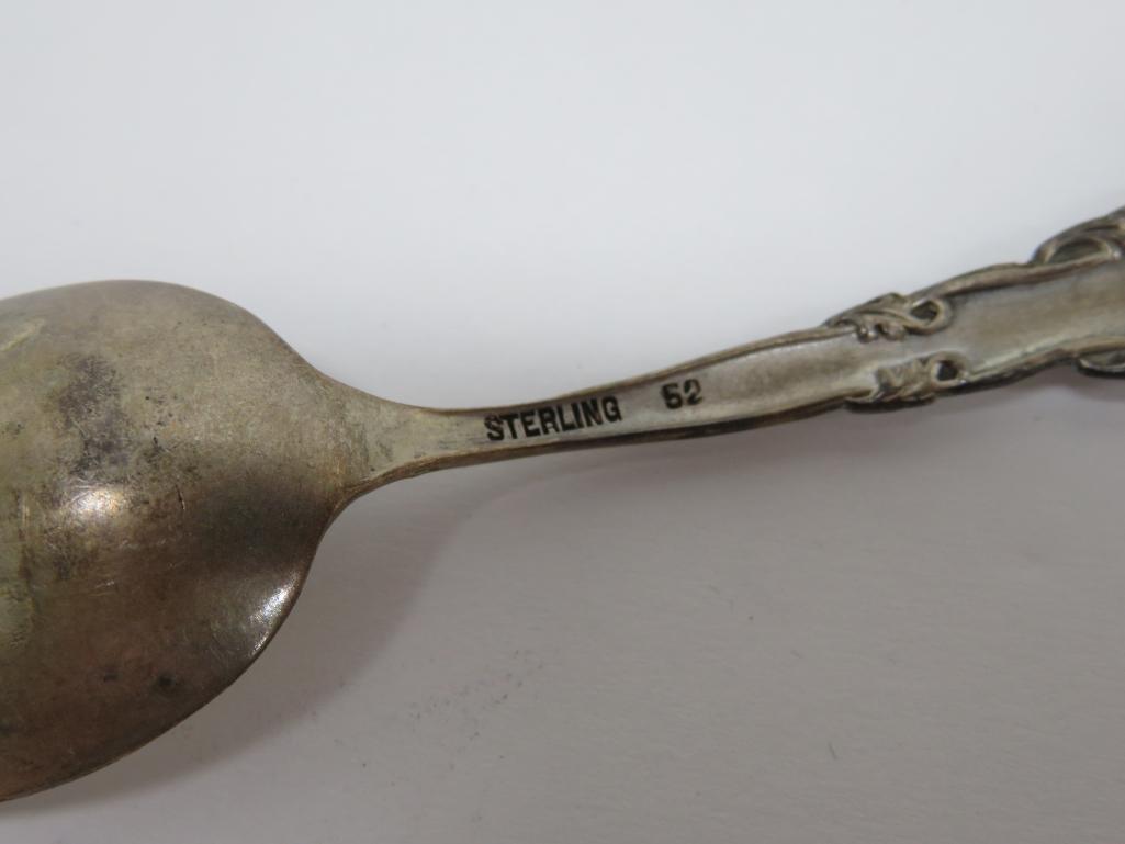 Four Sterling souvenir Spoons, Waukesha Wis and Phantom Lake