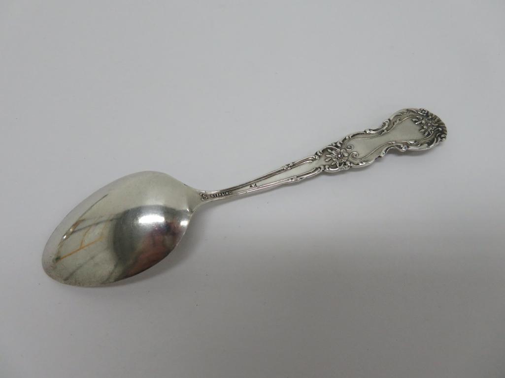 Four Sterling souvenir Spoons, Waukesha Wis and Bethesda Springs