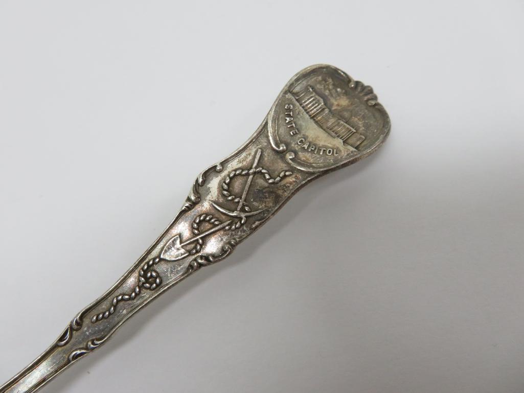 Four Sterling souvenir Spoons, Waukesha Wis and Bethesda Springs