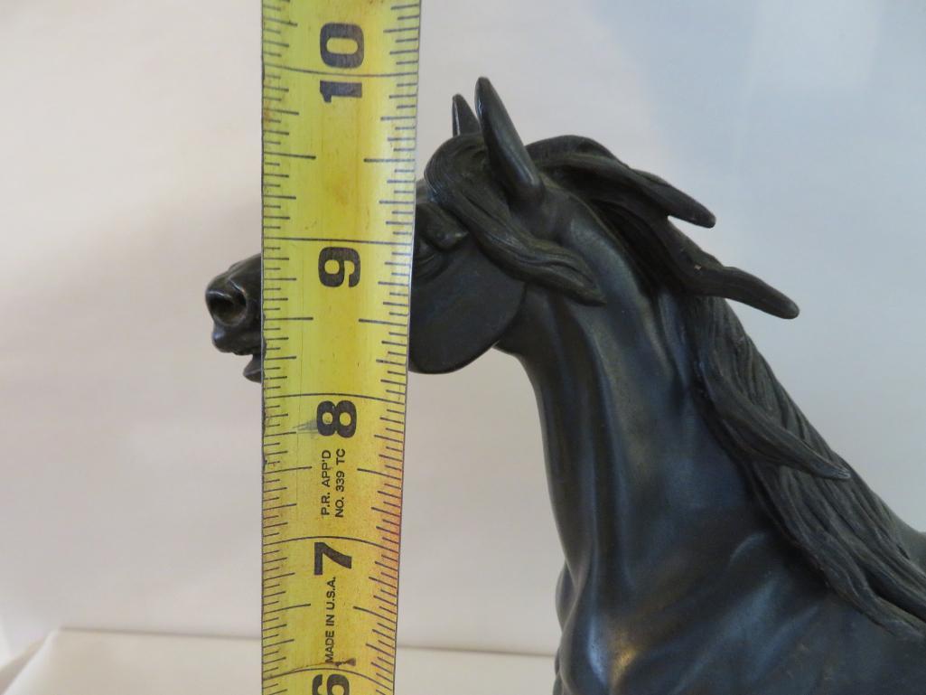 Running Horse metal statue, clock top, 10" x 13"