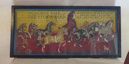 1903 Fabulous Horse Fair at the Stockyard Print, framed 27 3/4" x 13"