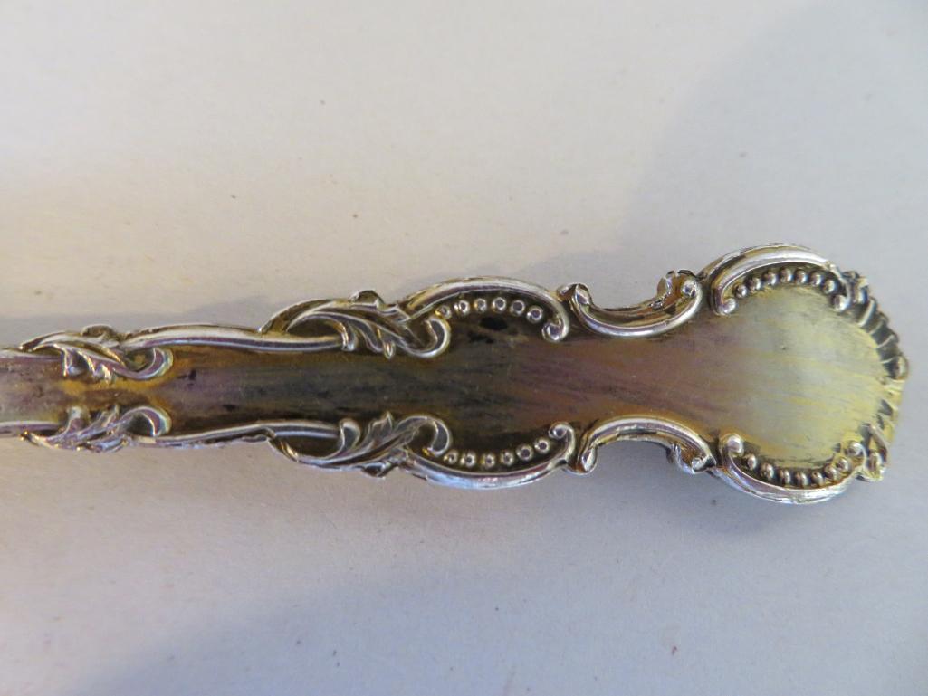 Sterling silver Columbia condiment covered dish and sterling Christmas spoon with enamel inlay