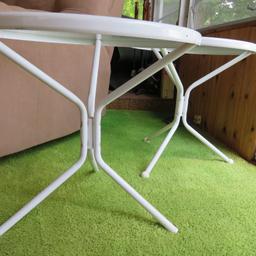 Two glass top patio side tables, 19"