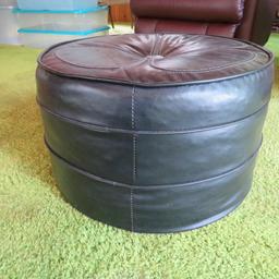 Cute black vinyl round ottoman