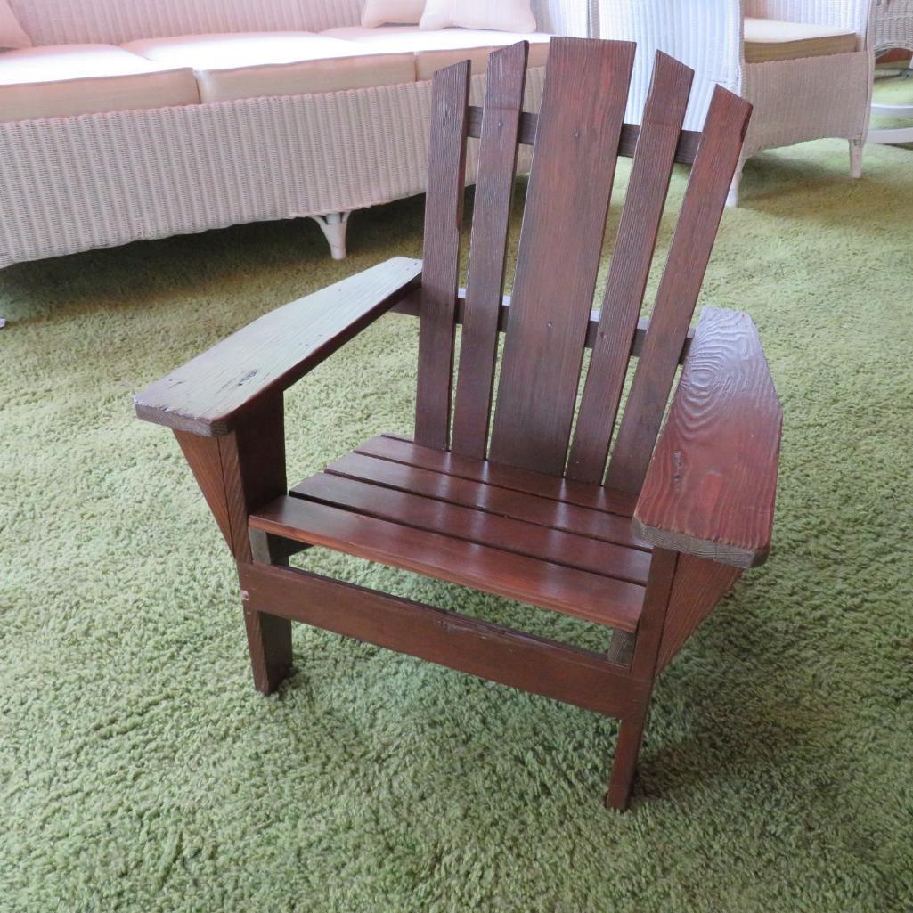 Child's wooden adirondak chair, 26" tall