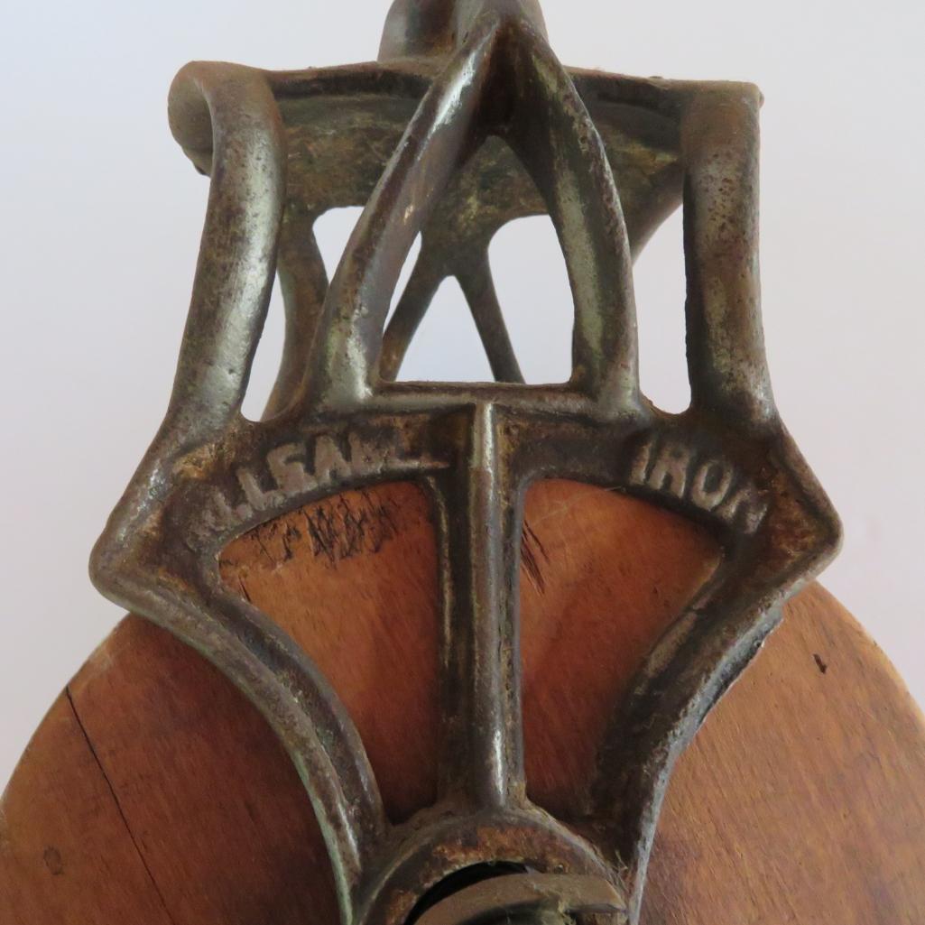 Vintage wood pulley