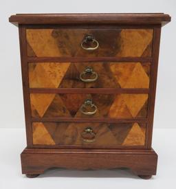 Four Drawer Jewelry Chest, Inlay wood front