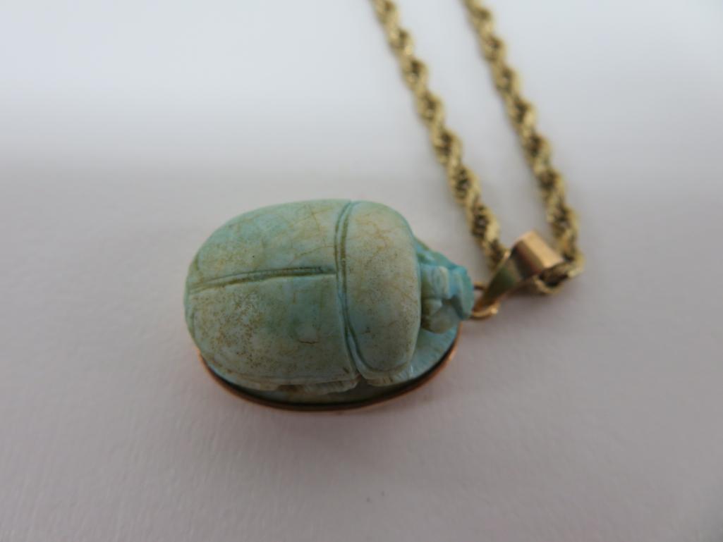 Vintage Scarab pendant necklace