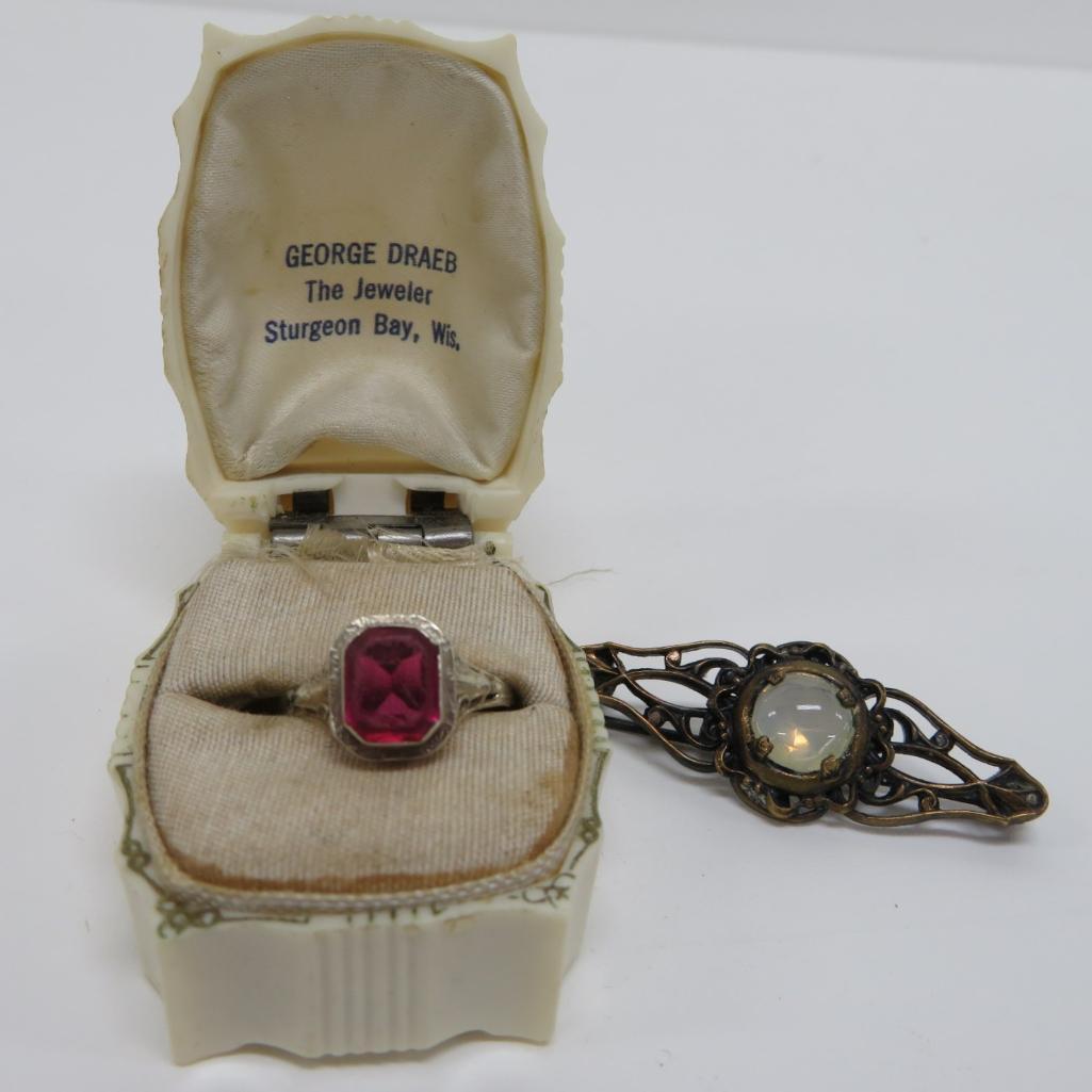 Vintage ring and bar pin