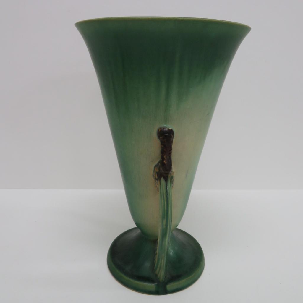 Roseville Pinecone Vase, green, 11 1/2"