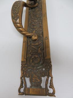 Ornate antique Bronze Entry Door Hardware, Columbian Pattern