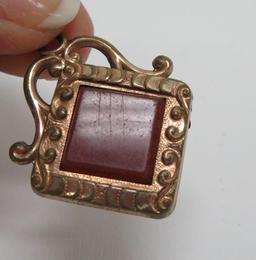 Four antique intaglio pendant fobs