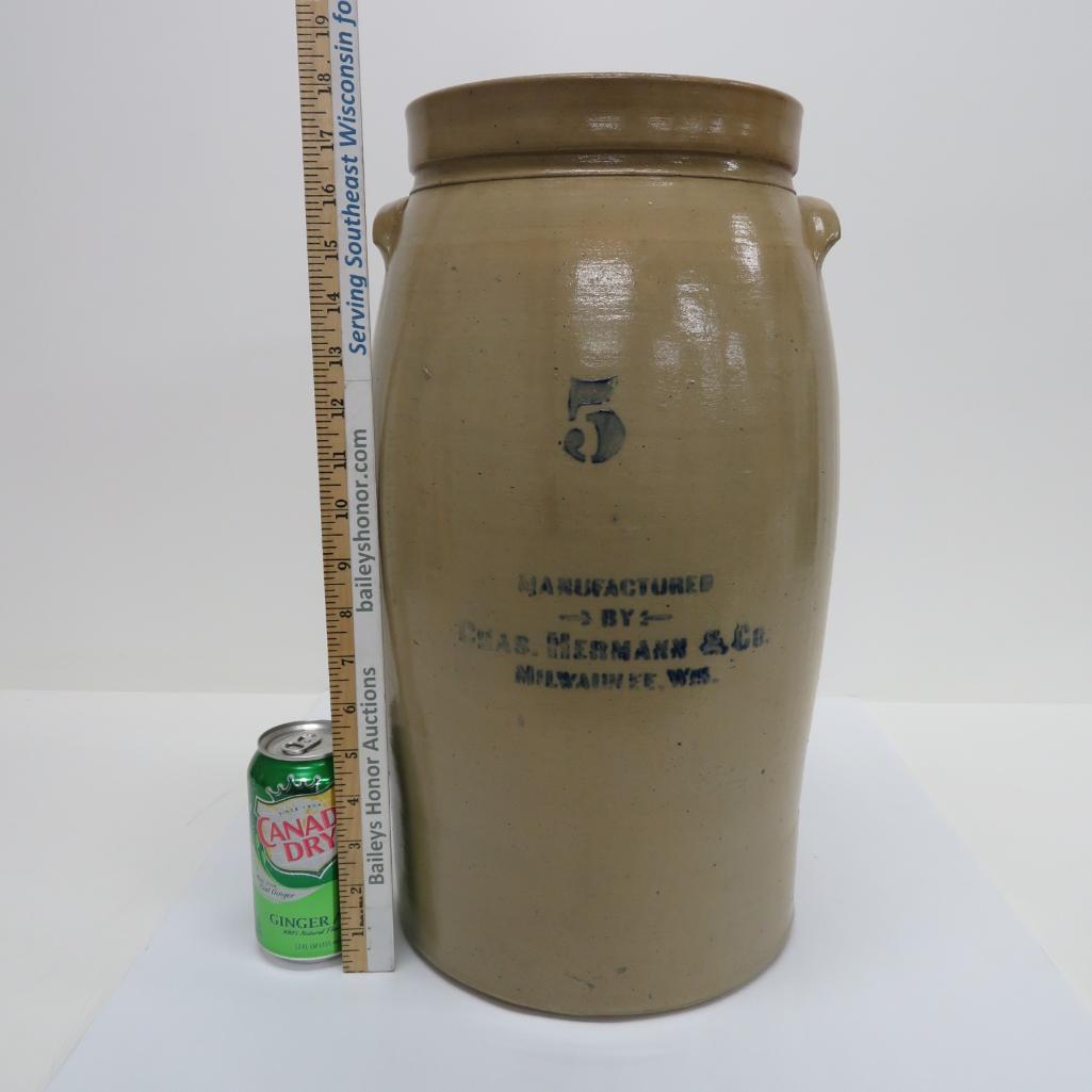 5 gallon Chas Hermann & Co Milwaukee Churn