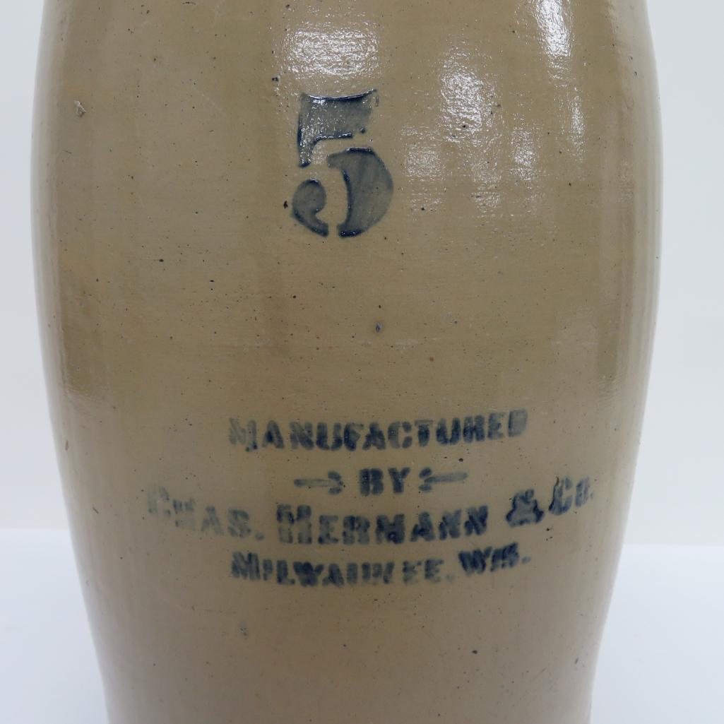 5 gallon Chas Hermann & Co Milwaukee Churn