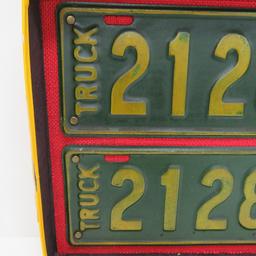 1919 Wis Truck License plates, matched pair, 11"