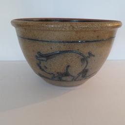 1983 Rowe Pottery Works Pig bowl, 8"