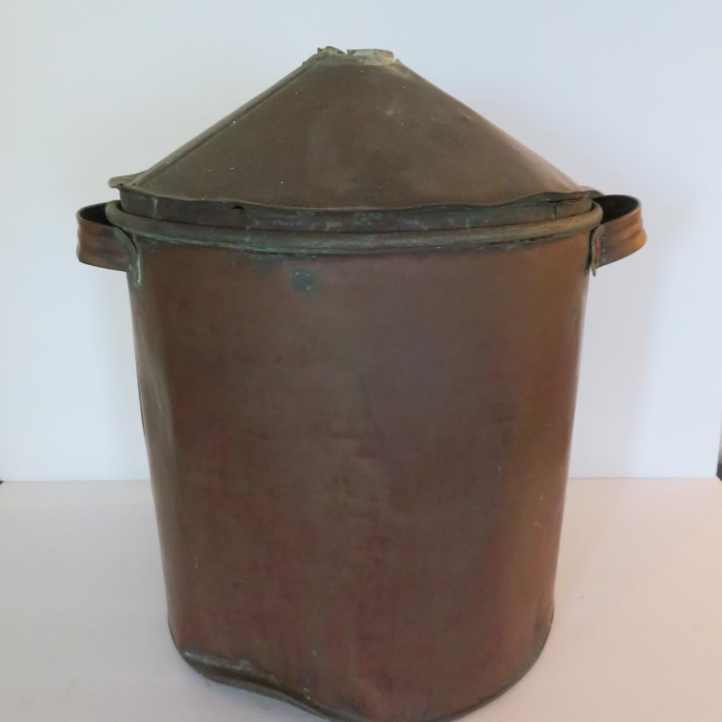 15" tall Copper boiler, cone top