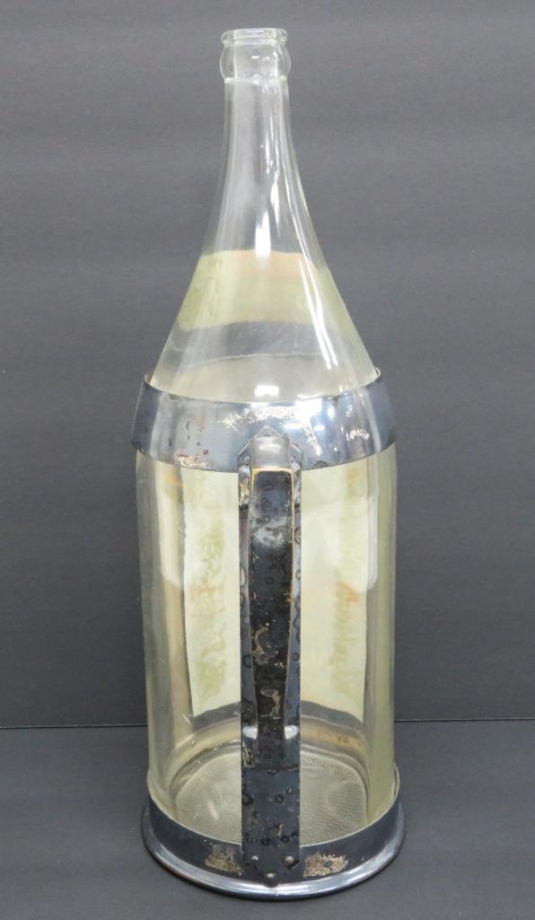 Chippewa Water Bottle in metal frame, Railroad serving piece, 14"