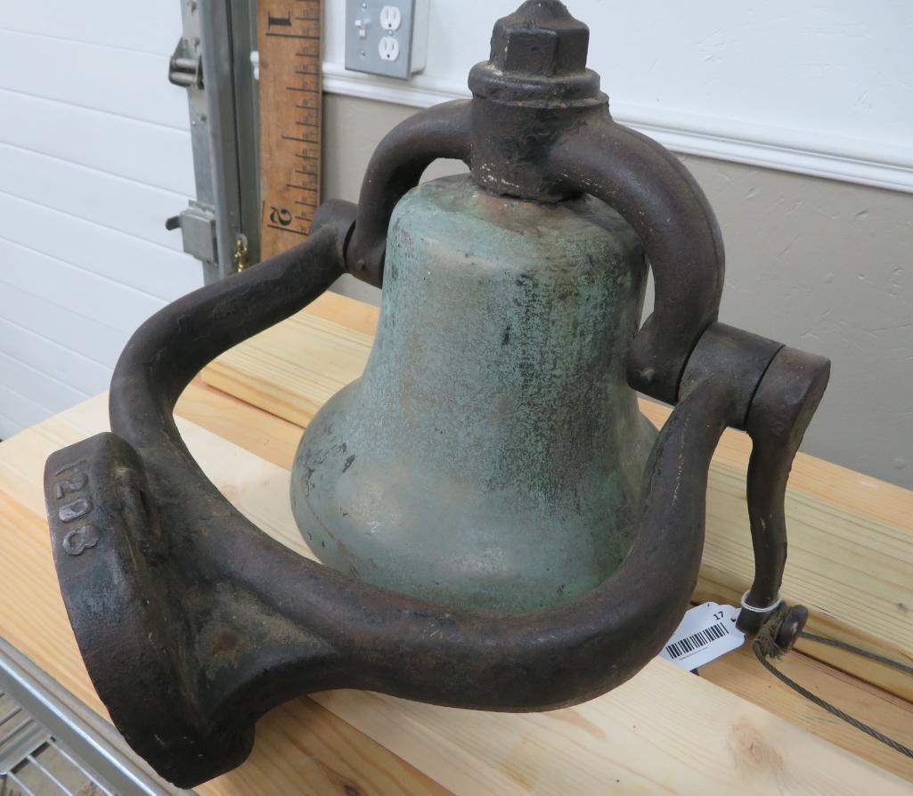 Railroad Bell, brass bell and yoke, 18"