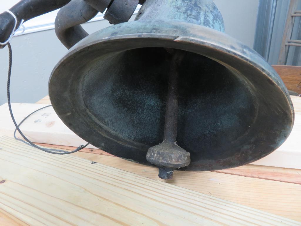 Railroad Bell, brass bell and yoke, 18"