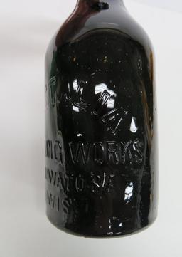 Castalia Bottling Works Wauwatosa Wis, black, 8", blob bottle