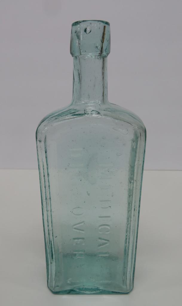 Dr Kennedy Medical Discovery aqua bottle, 9", Roxbury Mass