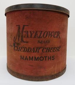 Mayflower Brand Cheddar Cheese Mammoths wood box, red, 17"