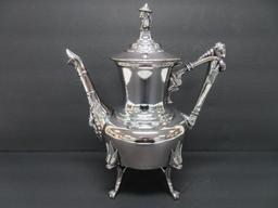 Ornate Sheridan Taunton Teapot. 10 1/2", oriental finials