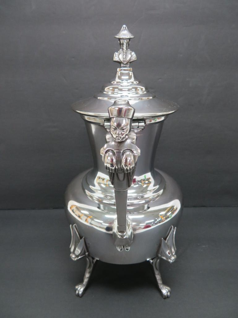 Ornate Sheridan Taunton Teapot. 10 1/2", oriental finials