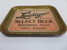 Vintage Pre Prohibition Leidiger Brewing Company tray, Merrill Wis, 13" x 10 1/2"